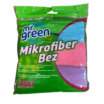 Mr. Green 3'lü Desenli Mikrofiber Bez