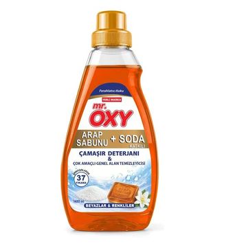 Mr. Oxy Arap Sabunu ve Soda Katkılı Beyazlar ve Renkliler İçin 1480 ml Sıvı Çamaşır Deterjanı (2 adet)