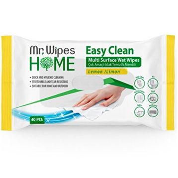 Mr. Wipes 40 adet Easy Clean Temizleme Mendili Limon Kokulu