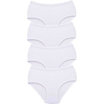 MrtNlu Beyaz 2XL 4 Adet Tutku Kadın Yüksek Bel Bato Kalın Lastik Külot