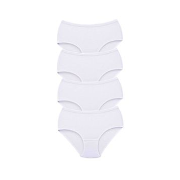 MrtNlu Beyaz XL 4 Adet Tutku Kadın Yüksek Bel Bato Kalın Lastik Külot