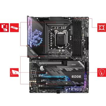 MSI MPG Z590 Gaming Edge Wifi Intel Z590 Soket 1200 DDR4 5333 Mhz Oc M.2 Atx Anakart
