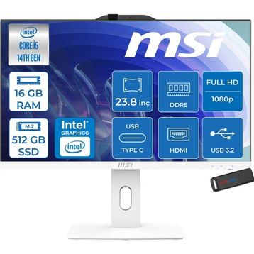 MSI Pro AP242P 14M-1201EU i5-14400 16 GB RAM 512 GB SSD FreeDOS 23.8 inç All in One PC