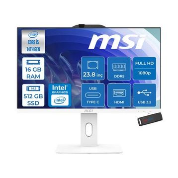 MSI Pro AP242P 14M-1201EU i5-14400 16 GB RAM 512 GB SSD FreeDOS 23.8 inç All in One PC