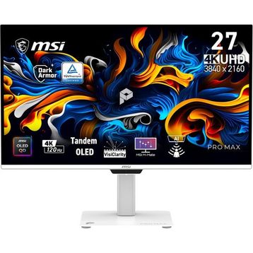 MSI Pro Max 271UPXW12G 26.5 inç Beyaz QD-OLED 120Hz 0.03ms Pivot Monitör