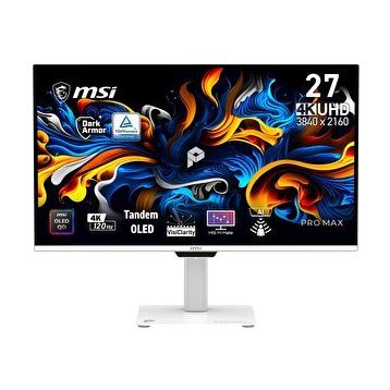 MSI Pro Max 271UPXW12G 26.5 inç Beyaz QD-OLED 120Hz 0.03ms Pivot Monitör
