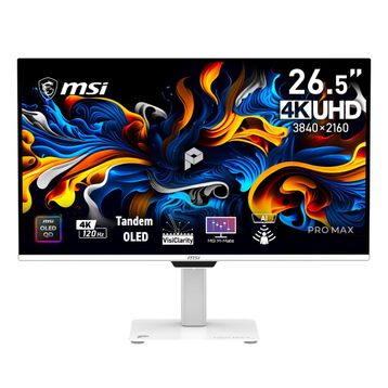 MSI Pro Max 271UPXW12G 26.5 inç Beyaz QD-OLED 120Hz 0.03ms Pivot Monitör