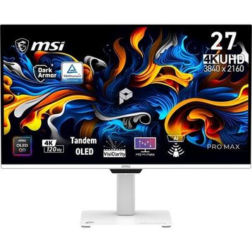MSI Pro Max 271UPXW12G 26.5 inç Beyaz QD-OLED 120Hz 0.03ms Pivot Monitör