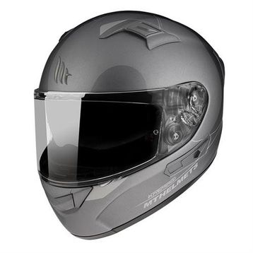 MT Kre Sv Solid Gloss Full Face Gri Motosiklet Kaskı