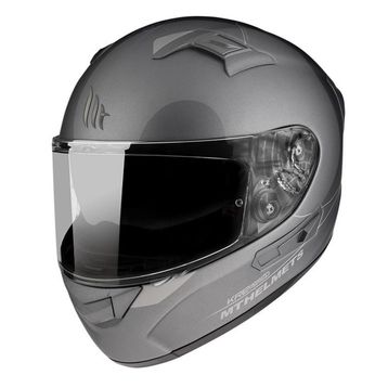 MT Kre Sv Solid Gloss Full Face Gri Motosiklet Kaskı