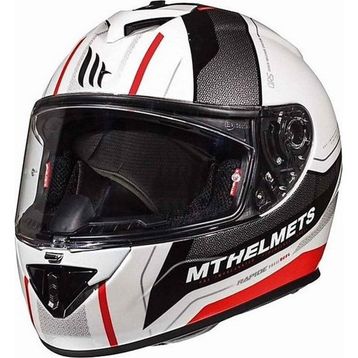 MT Rapide Duel Gloss Full Face Beyaz Siyah Motosiklet Kaskı
