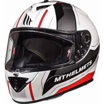 MT Rapide Duel Gloss Full Face Beyaz Siyah Motosiklet Kaskı