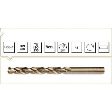 MTE Din 338 8.5 mm Altın Matkap Ucu