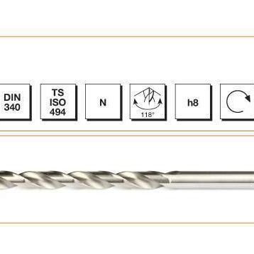 MTE HSS-E DIN 340 2 mm Silindirik Saplı Uzun Matkap Ucu