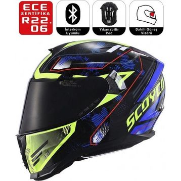 MTS FF869 Glaxy Güneş Vizörlü Full Face Motorcu Kaskı