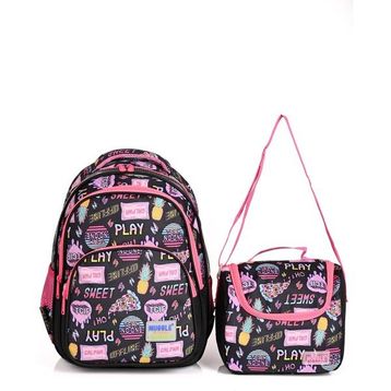Muggle MU-001 Sweet Siyah 2'li Okul Sırt Çantası