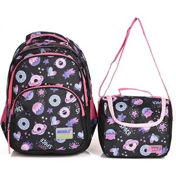 Muggle MU-008 Sweet Space Siyah 2'li Okul Sırt Çantası Set