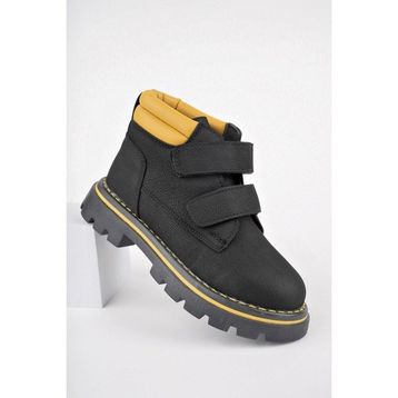 Muggo Gadget Siyah Sarı Garantili Rahat Kalıp Soğuğa Dayanıklı Cırtlı Unisex Çocuk Bot