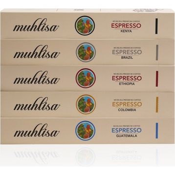 Muhlisa 5x10'lu Espresso 5 Çeşit Kapsül Kahve Seti