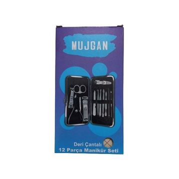 Mujgan Deri Çantalı 12'li Manikür Seti