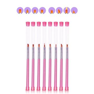 Mujgan Nail Art 8'li Pembe Fırça Seti