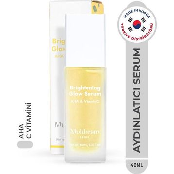 Muldream Brightening Glow Serum Aha ve C Vitamin Kore 40 ml Canlandırıcı Aydınlatıcı Serum