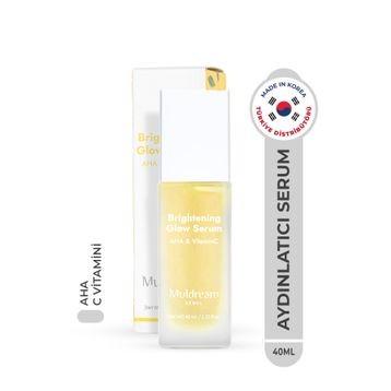 Muldream Brightening Glow Serum Aha ve C Vitamin Kore 40 ml Canlandırıcı Aydınlatıcı Serum