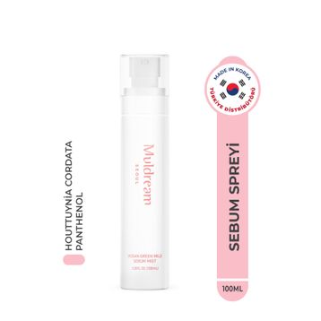Muldream Vegan Green Mild Serum Mist Hassas ve Akneli Cilt Sebum Dengeleyici Kore 100 ml Sprey Serum