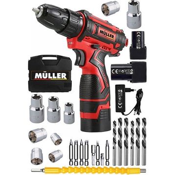 Müller Germany EX-Torq 58 V 6 Ah Otomatik Korumalı Metal Şanzuman 27 Parça Çift Akülü Şarjlı Matkap