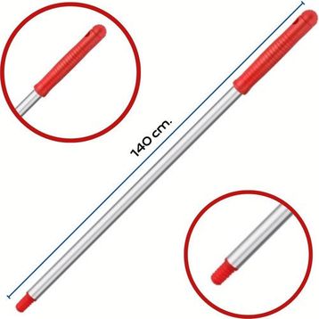 Mulpex Premium Kalite Vidalı 140 cm Kırmızı Alüminyum Eloksallı Sap