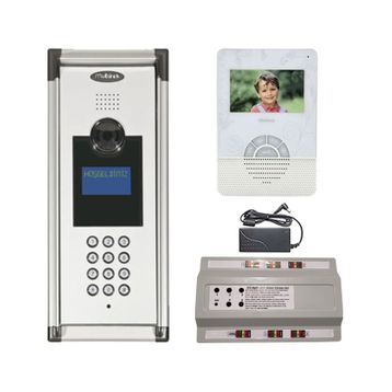 Multitek 22 Daire MB-10 Şifreli Panelli MB-41 4.3 inç Beyaz Görüntülü Diafon Paketi