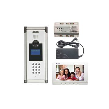Multitek 7 Daire MB-10 Şifreli Panelli MB-73 7 inç Beyaz Görüntülü Diafon Paketi