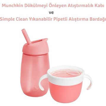 Munchkin 296 ml 12 Ay+ Pembe Simple Clean Pipetli Alıştırma Bardağı