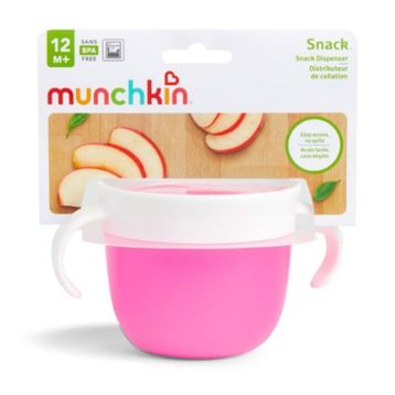 Munchkin Güvenli Kapatılabilir Kapaklı 12+ Ay Pembe Atıştırmalık Kabı