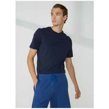 Murphy & Nye EMBOSS Bisiklet Yaka Düz Lacivert Erkek T-Shirt