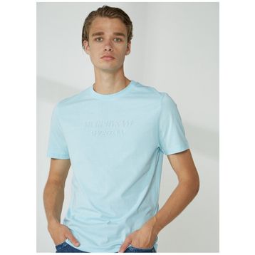 Murphy & Nye EMBOSS Bisiklet Yaka Düz Mavi Erkek T-Shirt