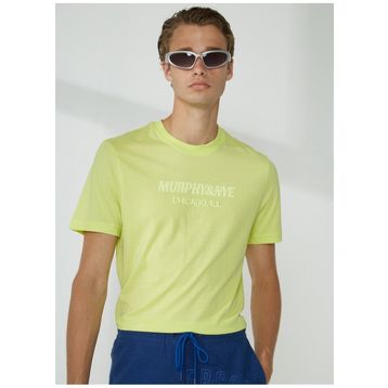 Murphy & Nye EMBOSS Bisiklet Yaka Düz Yeşil Erkek T-Shirt
