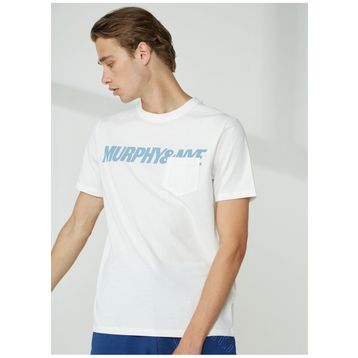 Murphy & Nye GAFF Bisiklet Yaka Düz Beyaz Erkek T-Shirt