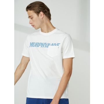 Murphy & Nye GAFF Bisiklet Yaka Düz Beyaz Erkek T-Shirt