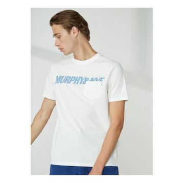 Murphy & Nye GAFF Bisiklet Yaka Düz Beyaz Erkek T-Shirt