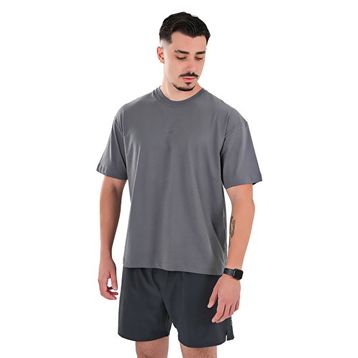 MuscleCloth Basic Füme Oversize Erkek T-Shirt