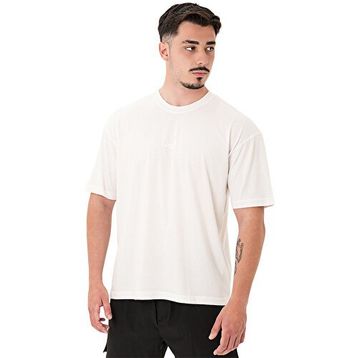 MuscleCloth Basic Kırık Beyaz Oversize Erkek T-Shirt