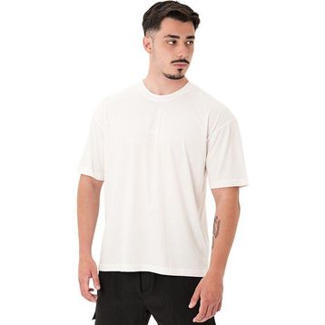 MuscleCloth Basic Kırık Beyaz Oversize Erkek T-Shirt