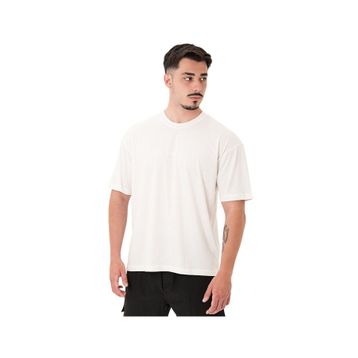 MuscleCloth Basic Kırık Beyaz Oversize Erkek T-Shirt