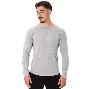 MuscleCloth Elite Reglan Uzun Kollu Gri Erkek T-Shirt