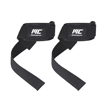 MuscleCloth Lifting Straps Siyah Standart Padded