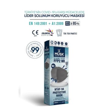 Musk FFP2 10'lu Antrasit Maske