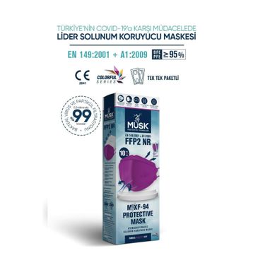 Musk FFP2 10'lu Mor Maske