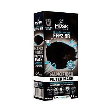 Musk FFP2 10'lu Siyah Maske