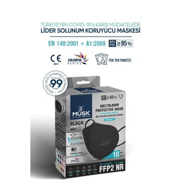 Musk FFP2 N95 30'lu Siyah Maske